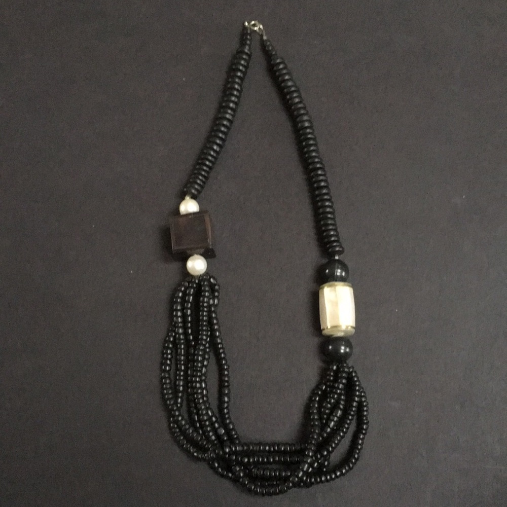 Unique beaded thick bulky statement  necklace